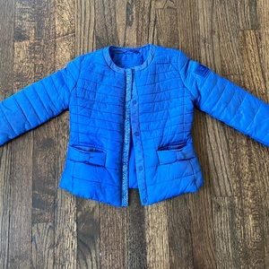 MONNALISA blue jacket girls US 6 4T raincoat windbreaker puffer
